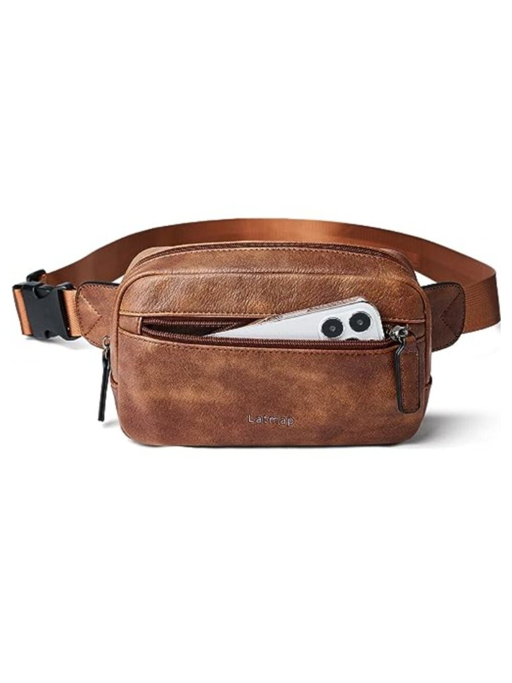 Water Resistant Faux Leather Fanny Pack Crossbody Belt Bag for Women